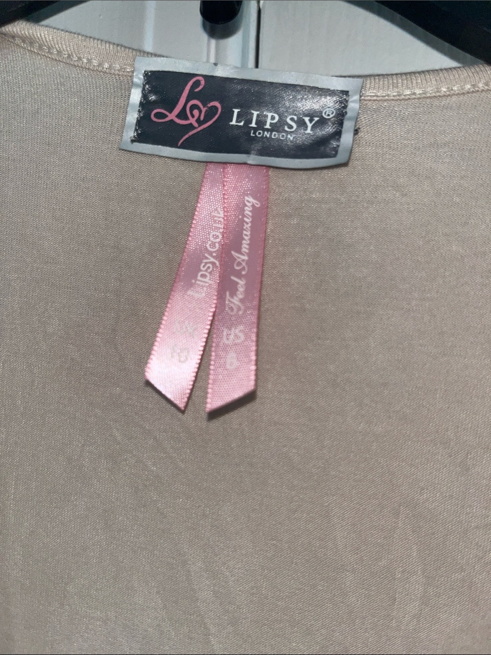 Lipsy Beige Tank Top with Black Chain Fringe Overlay - Picture 6 of 11